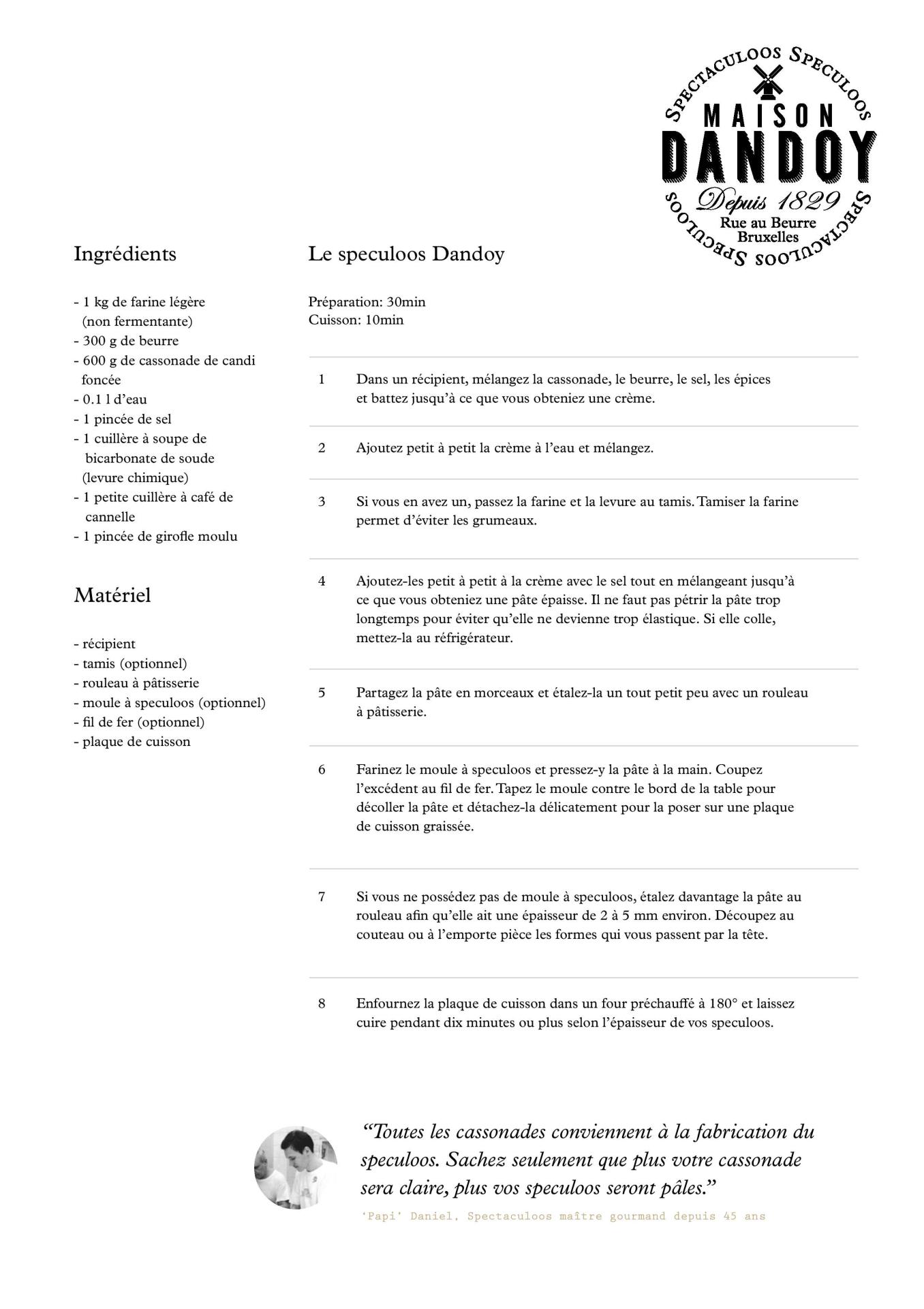 Recette speculoos maison dandoy